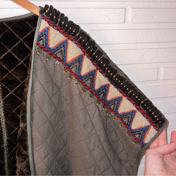 Anthropologie Blank London Army Green Beaded Quilted Kerviona Jacket - Picture 8 of 10